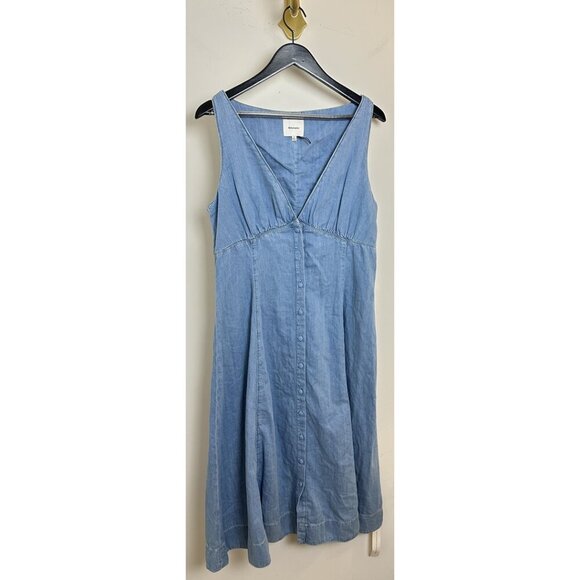 REFORMATION Sebastien Denim Midi Dress in Savannah Size US 12 - Picture 3 of 10